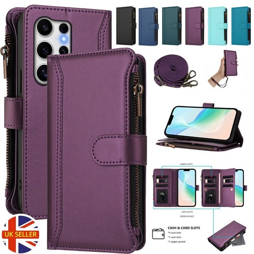 Zip leather wallet flip - zip,